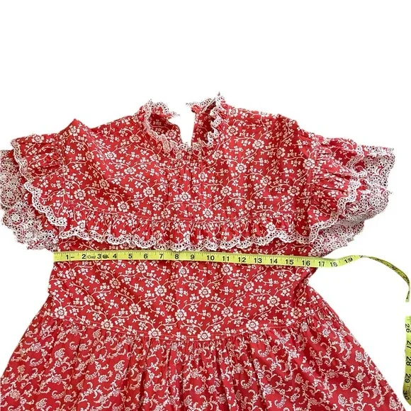 ULLA JOHNSON Leonie Floral Lace Ruffle Dress - Picture 14 of 16